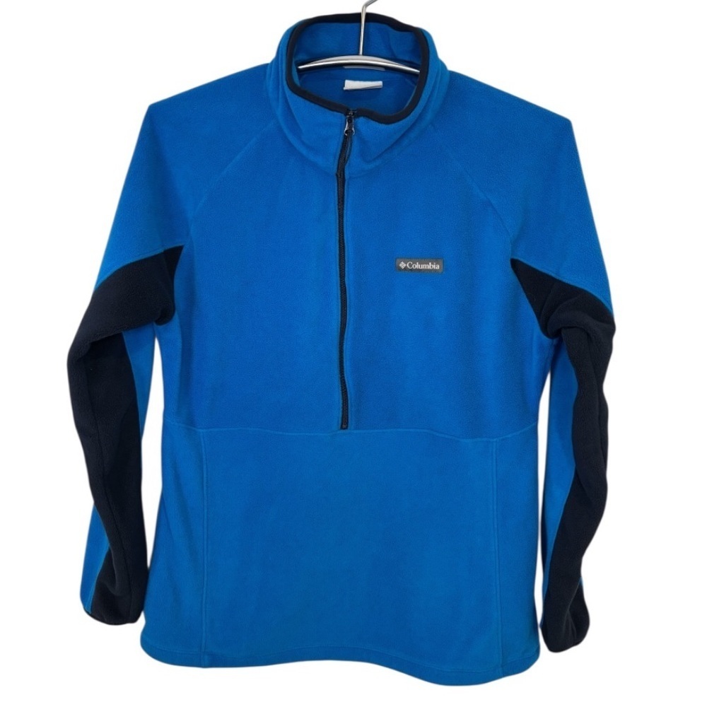 Columbia Women’s Bright Blue and Black Half Zip Fleece Jacket Size Medium